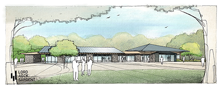 Hand rendering of the Dorotha Smith Oatts Visitor Center expansion project
