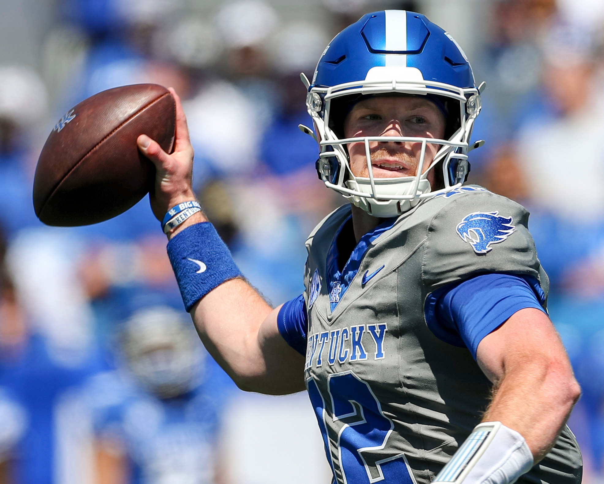 Brock Vandagriff plays at a 2024 UK Football Spring Game
