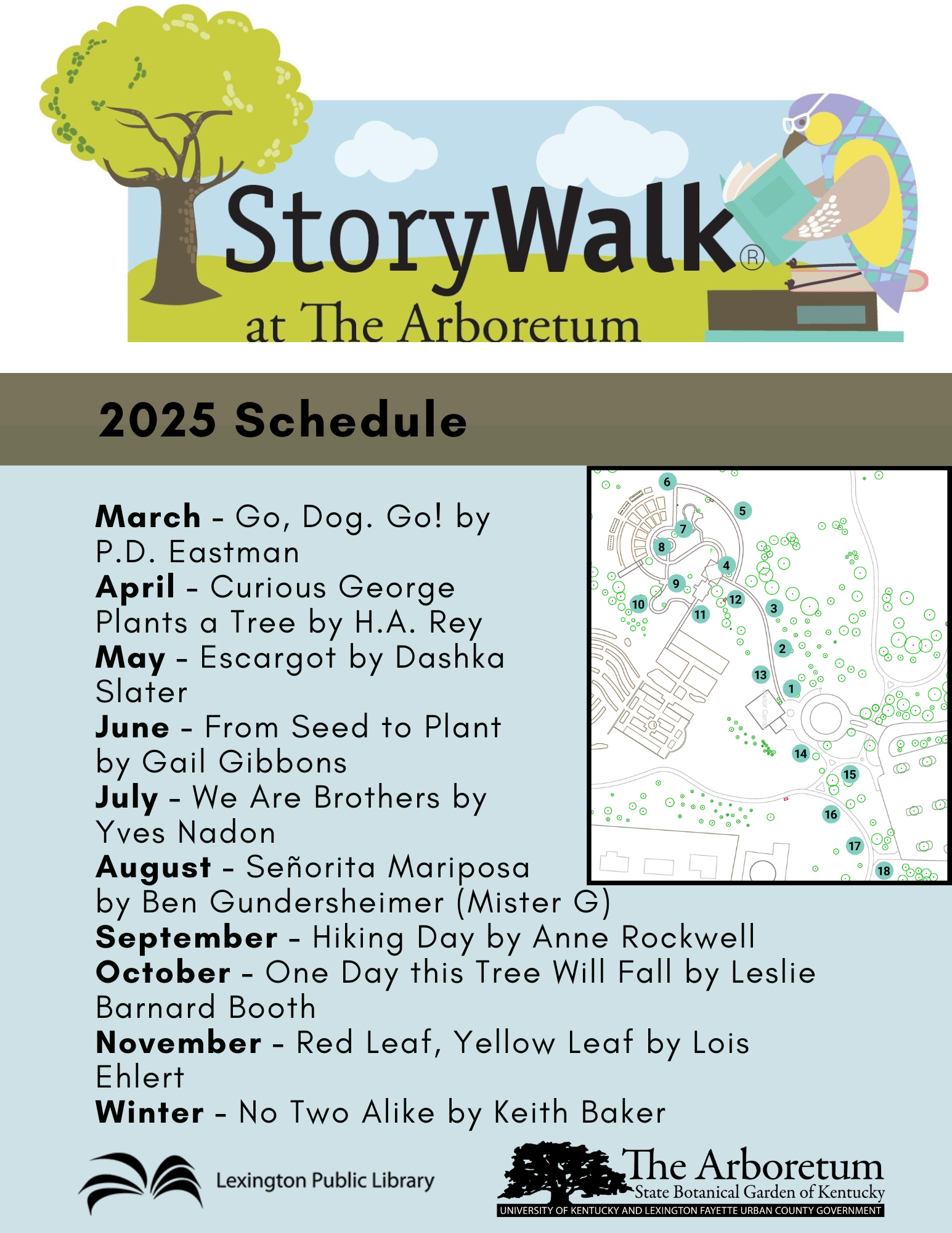 2025 StoryWalk Schedule