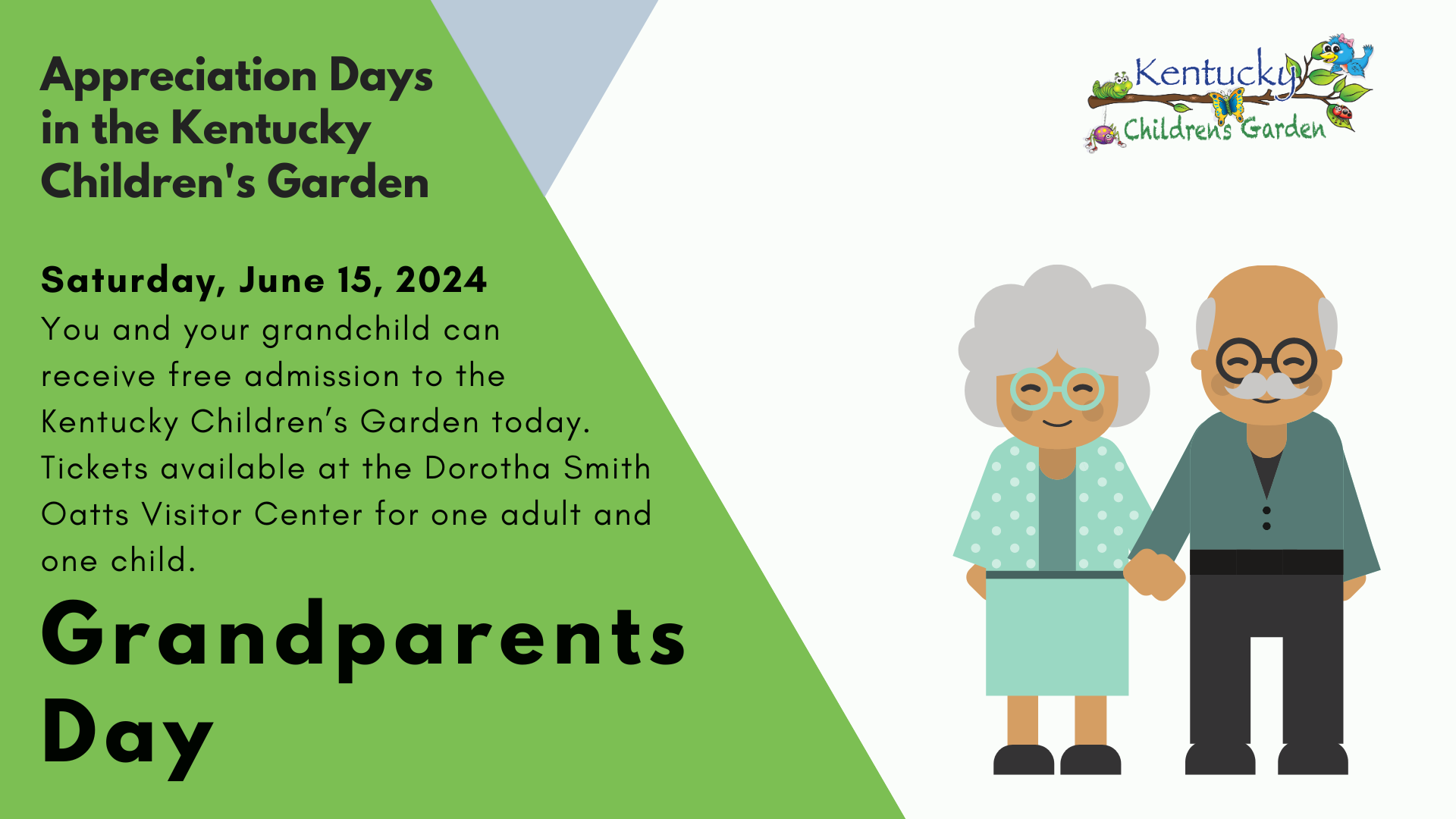Graphic for grandparent appreciation day in the Kentucky Children's Garden