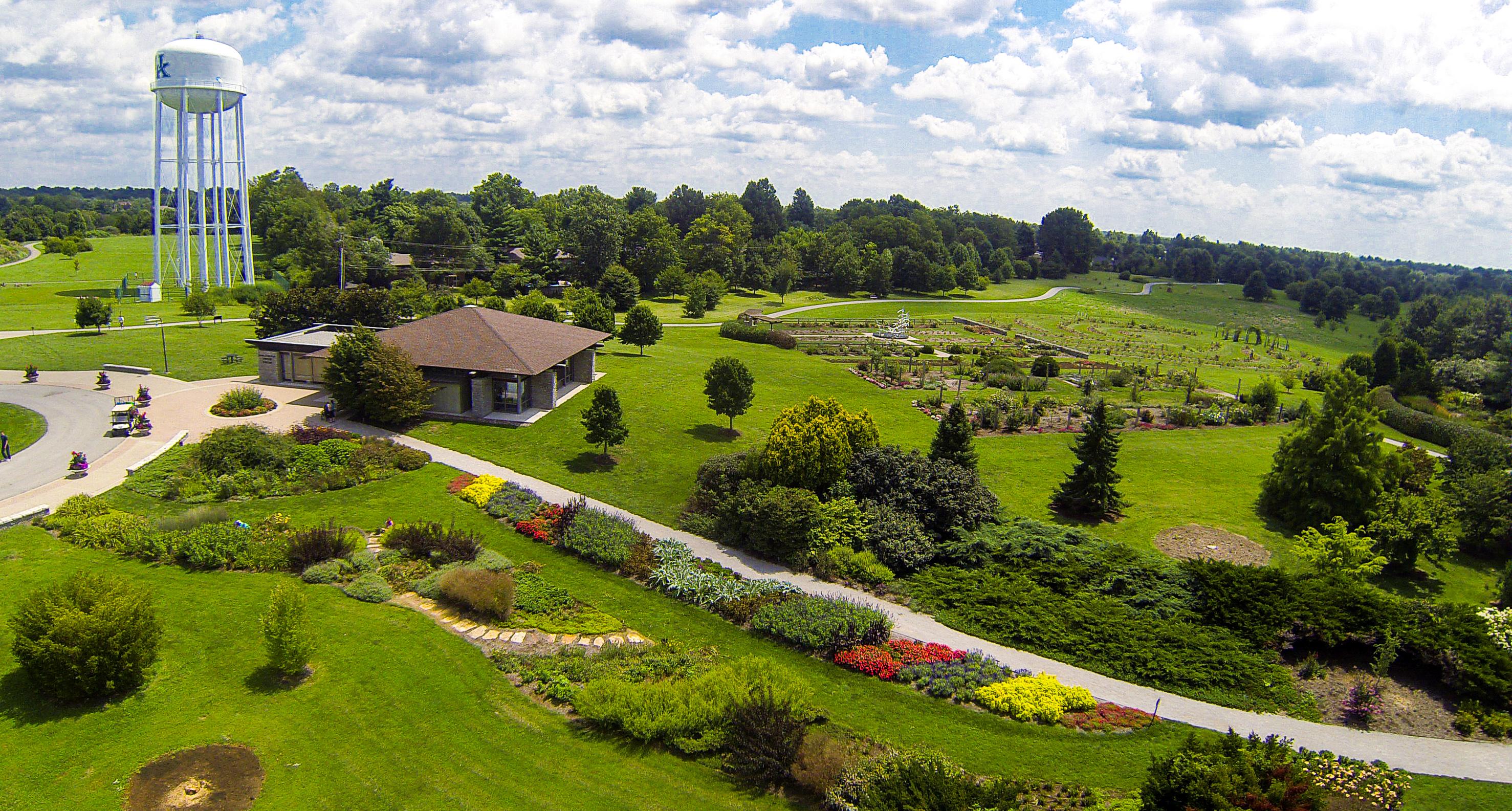 An aerial view of The Arboretum